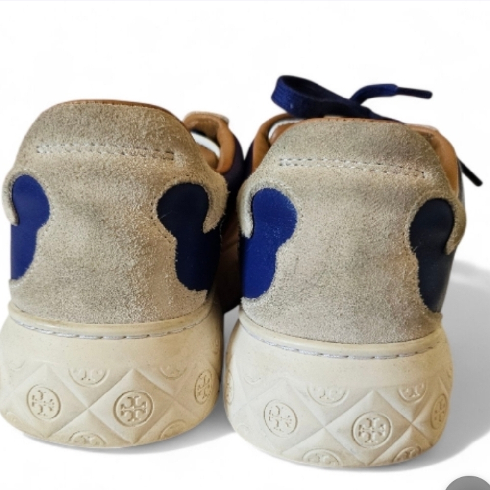 Tory Burch Ladybug Cream and Blue Sneaker with Box 8.5 - Picture 3 of 5